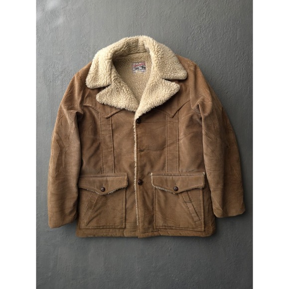 Lee Other - Vintage 1970s Lee Storm Rider Beige Corduroy Fleece Lined Barnstormer Coat 42